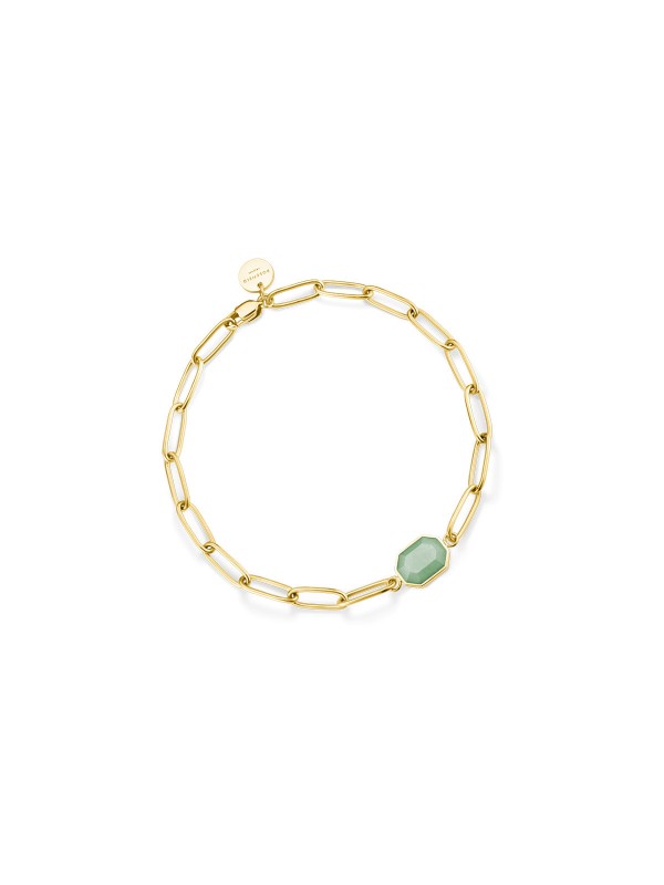 Dodajte eleganciju uz narukvicu Geometric Gemstone sa zelenim aventurinom i žutim zlatom. Stilizujte svoj izgled sa sofisticiranim komadom nakita.