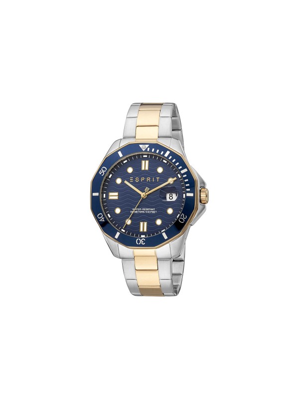 Esprit muški ručni sat od nerđajućeg čelika u boji srebra i žutog zlata - model sa efektnim teget brojčanikom, poručite putem Timer.co.rs online shop-a.
