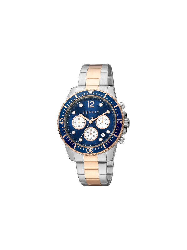 Esprit muški ručni sat od nerđajućeg čelika u boji srebra i ružičastog zlata - model sa efektnim teget brojčanikom, poručite putem Timer.co.rs online shop-a.