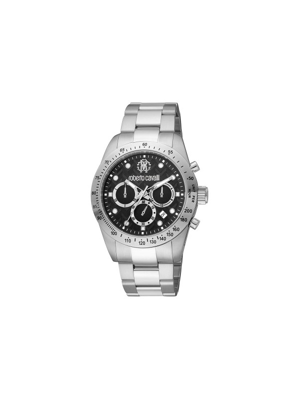Roberto Cavalli muški ručni sat (RC5G046M0045) - model od čelika u boji srebra sa crnim brojčanikom, poručite putem Timer.co.rs online prodavnice.