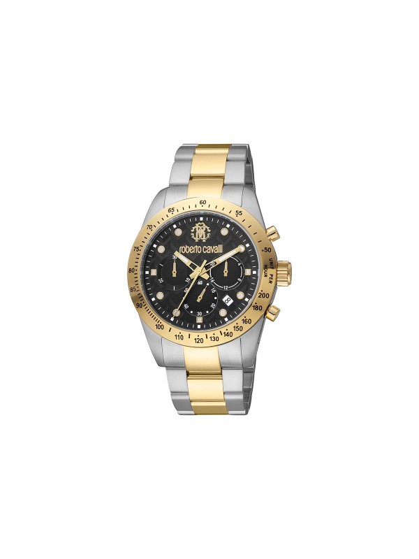 Roberto Cavalli muški ručni sat (RC5G046M0065) sa crnim brojčanikom - model u boji srebra i žutog zlata, poručite putem Timer.co.rs online shop-a.