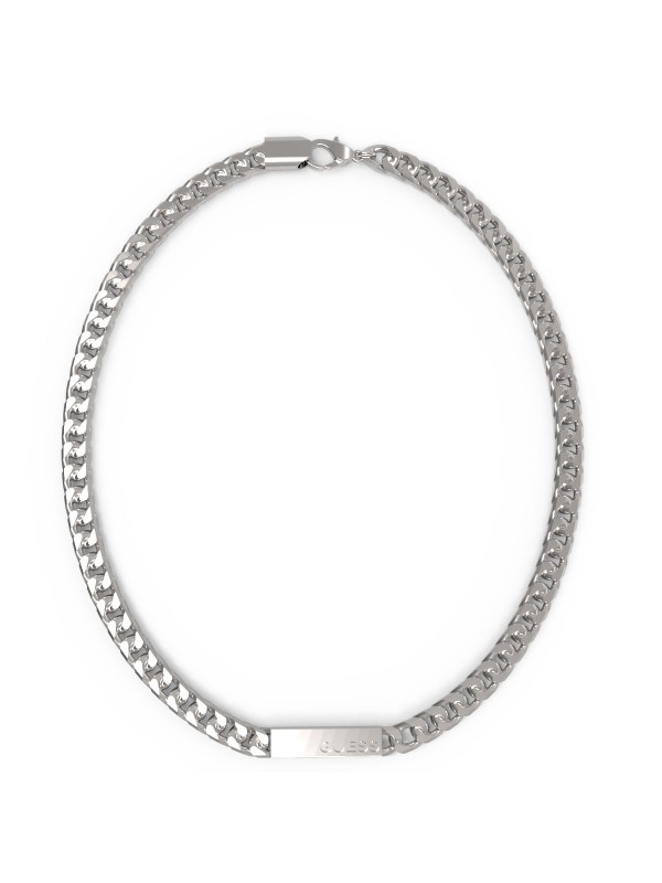 Guess X Logo mušku ogrlicu sa pločicom sa Guess logotipom - model od nerđajućeg čelika u boji srebra, poručite putem S&L Jokić online prodavnice.