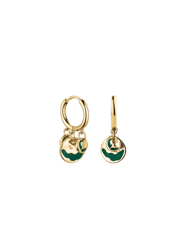 Ručno rađen dizajn minđuša - ROSEFIELD EMERALD WAVEY COIN HOOPS - Ovaj par je napravljen od visokokvalitetnog materijala - Poručite online !