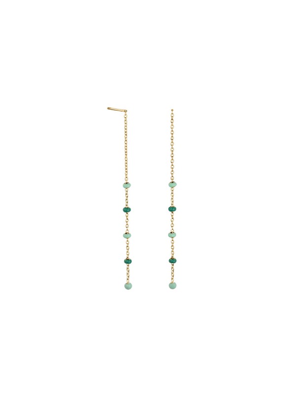 Viseće minđuše od nerđajućeg čelika - ROSEFIELD EMERALD DOTTED THREADER EARRINGS - Birajte najbolje za Vas - Poručite online !