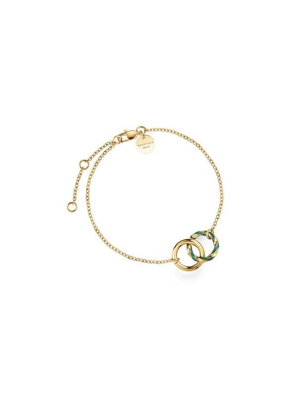 Ukrasite svoju ruku sa ovom narukvicom - ROSEFIELD EMERALD DUO BRACELET - Podesiva dužina ✔️ Nerđajući čelik ✔️ Žuto zlato ✔️ - Poručite online !