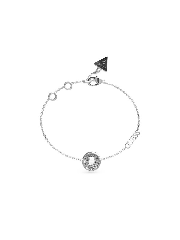 Elegantna ženska narukvica - GUESS UNIQUE SOLITAIRE - Podesiva dužina ✔️ Nerđajući čelik ✔️ Boja srebra ✔️ Cirkoni ✔️ - Poručite online !