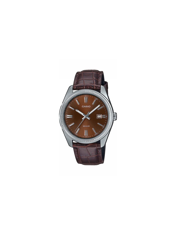 Elegantni Casio muški sat sa braon kožnom narukvicom, srebrnim kućištem i braon brojčanikom. Idealan za svakodnevnu eleganciju!