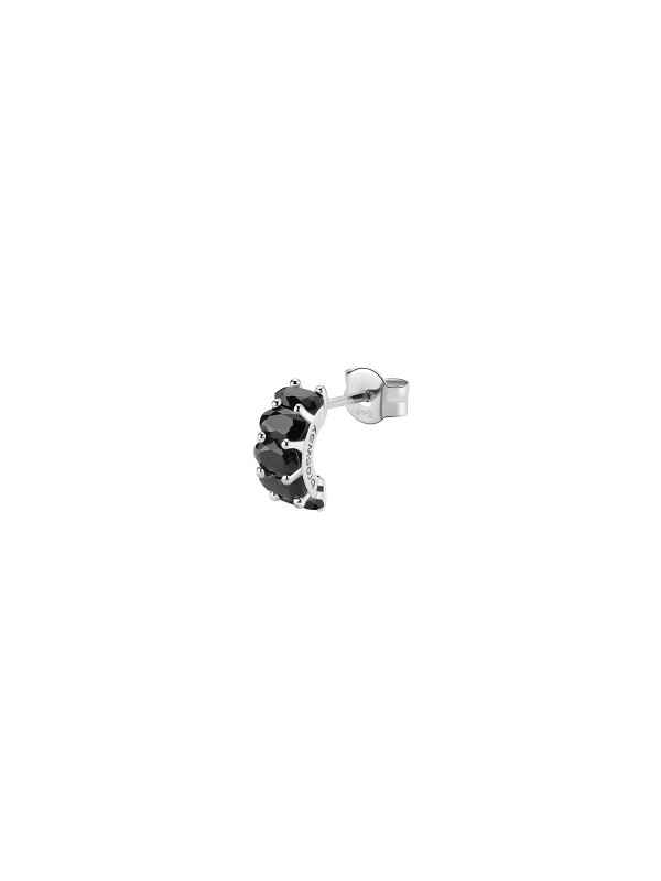 Minimalistička elegancija - BROSWAY FANCY MISTERY BLACK - Veličina 11m ✔️Polukružnog oblika sa ovalnim crnim cirkonima ✔️- Poručite online!