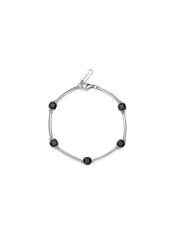 Narukvica od 925 srebra - BROSWAY FANCY MISTERY BLACK - Dužina 16cm ✔️Polu čvrsta narukvica ✔️Crni cirkoni ✔️- Poručite online!