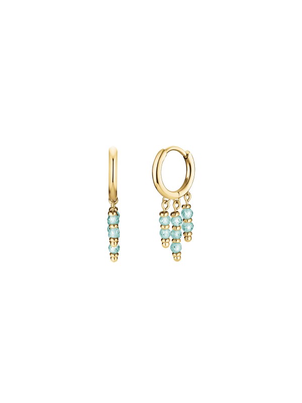 Izrazite svoj jedinstveni stil - ROSEFIELD BLUE HANGING BEADS HOOPS - Plavi kristali ✔️Male alke ✔️Kvalitet ✔️- Poručite online!