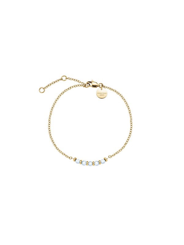Sinonim za stil i kvalitet - ROSEFIELD BLUE 5 RAW STONE GOLD - Boja žutog zlata ✔️Pet plavih kristalčića ✔️- Poručite online!
