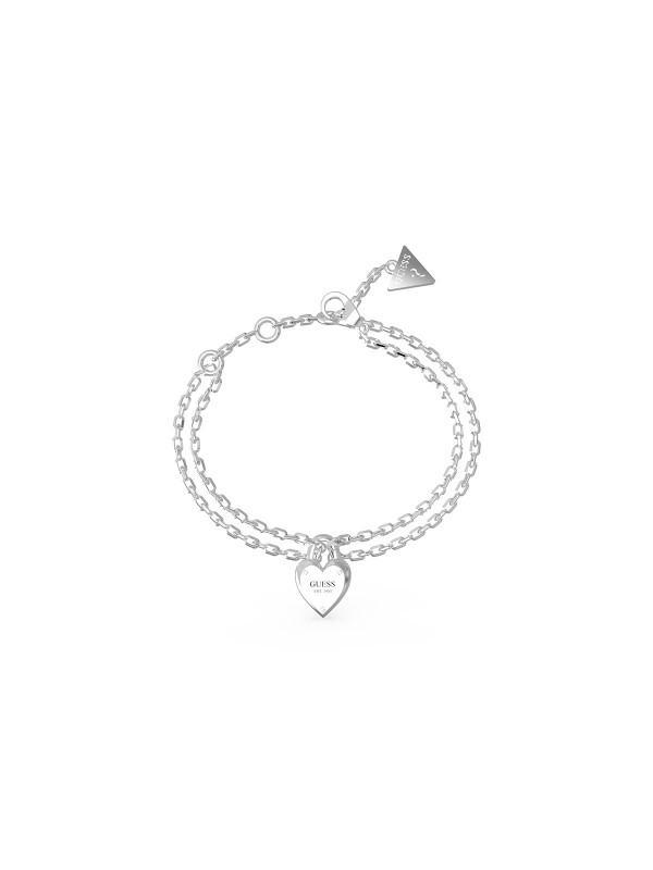 Otkrijte elegantnu GUESS narukvicu sa srcolikim katancom - savršen dodatak za svaku ženu. Stil i ljubav u srebrnom sjaju.