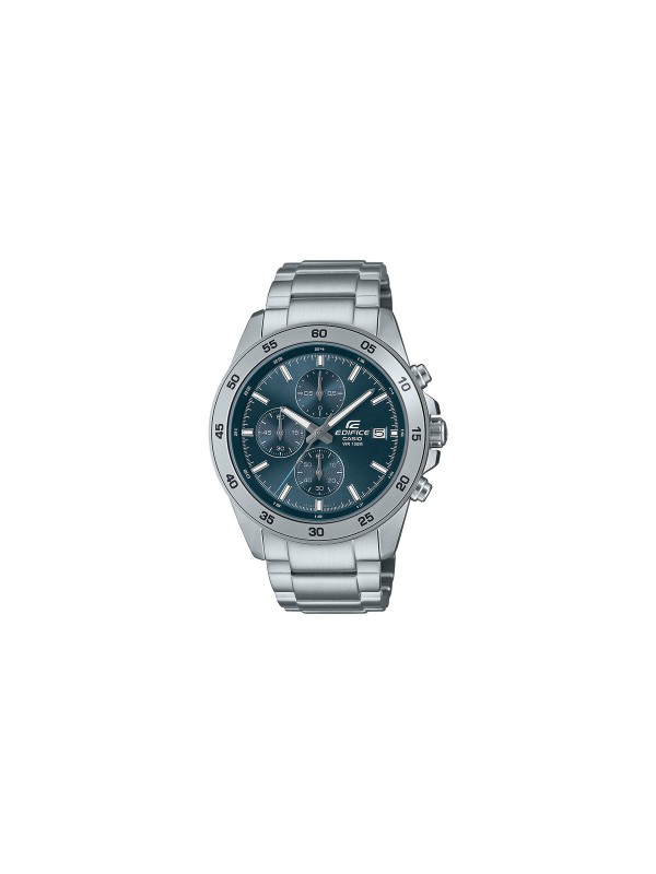 Otkrijte CASIO EDIFICE EFR-526D-2AVUEF, klasični hronograf sa sivkasto plavim brojčanikom, vodootporan do 100m.