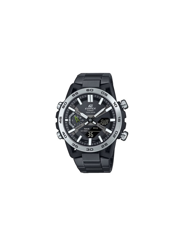 Otkrijte Casio Edifice ECB-2000DD-1AEF: Bluetooth, solarna baterija, svetsko vreme, vodootporan do 100m, elegantan dizajn.