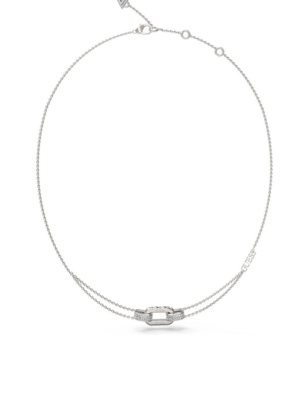 Elegantna Guess ogrlica "Shining Winter" u boji srebra s cirkonima, podesiva dužina 41-46cm. Idealna za svaku priliku.