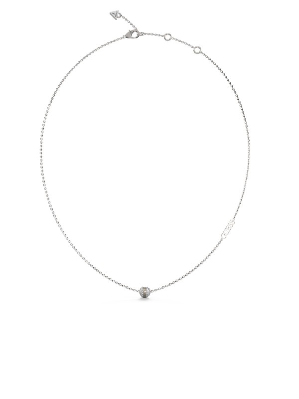 Guess srebrna ogrlica od nerđajućeg čelika s cirkon kuglicom, podesiva dužina 40-45cm.
