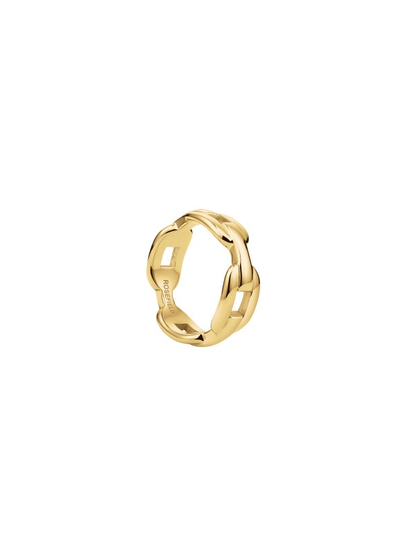 Rosefield Linked Ring Gold prsten od nerđajućeg čelika u boji žutog zlata, veličina 52. Savršen dodatak za svakodnevni stil.