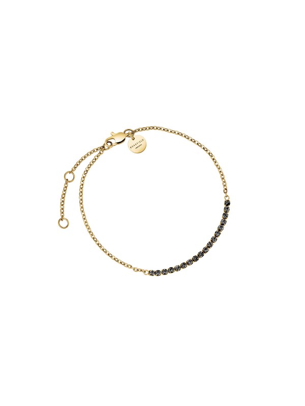 Elegantna Rosefield TENNIS narukvica od čelika sa sivim cirkonima, savršena za svaki stil. Podesiva dužina 16,5-19,5cm.