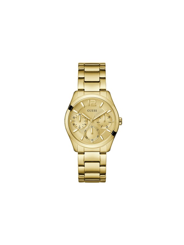 Guess ženski sat "Zoe" u žutom zlatu, prečnika 38mm, savršen za svaku priliku. Elegancija i funkcionalnost u jednom.