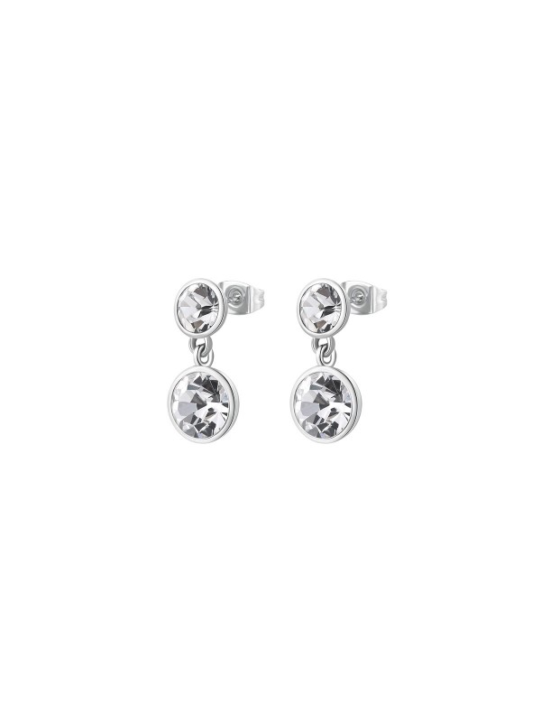 Brosway SYMPHONIA BYM172 ženske minđuše od nerđajućeg čelika sa cirkonima, elegantan dizajn u srebrnoj boji, dužina 13mm.
