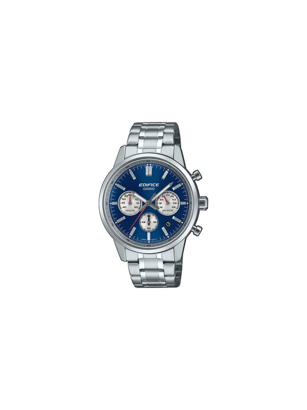 Casio Edifice analogni hronograf sa sportskim dizajnom, plavim brojčanikom i vodootpornošću do 100m, idealan za aktivan stil života.
