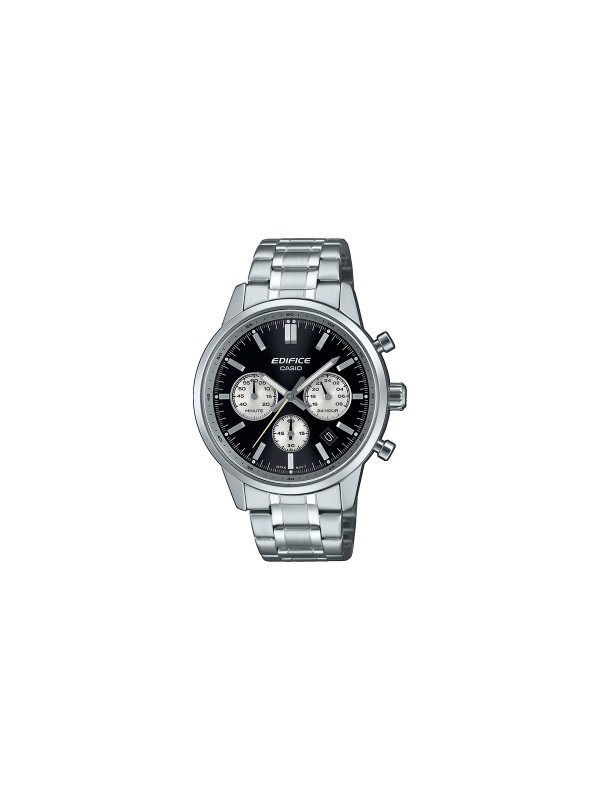 Casio Edifice analogni hronograf sa sportskim dizajnom, crnim brojčanikom i vodootpornošću do 100m, idealan za aktivan stil života.