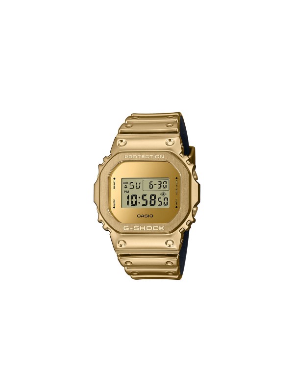 Kultni G-SHOCK GM-5600YMG-9ER kombinuje klasični digitalni stil sa žuto-zlatnim čeličnim okvirom i sjajnom silikonskom narukvicom.