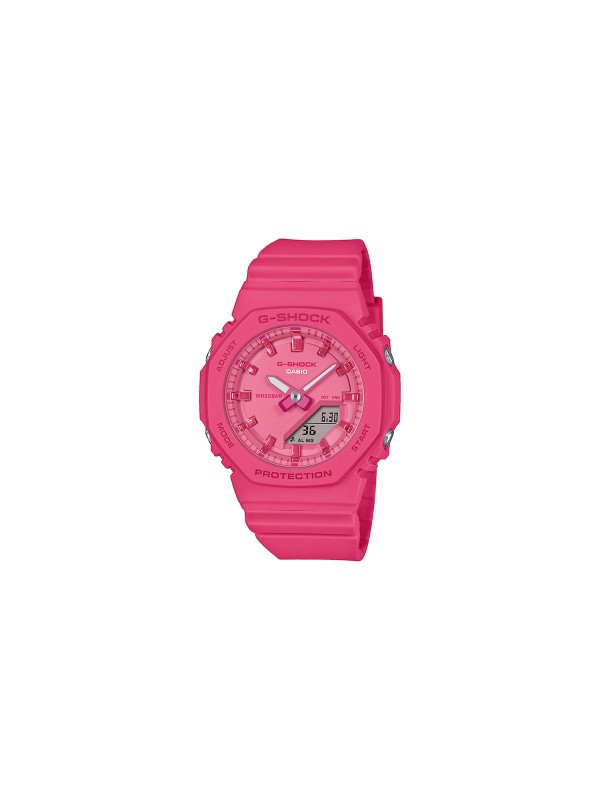 Unisex G-SHOCK sat u pink boji iz serije GMA-P2100, manjih dimenzija, savršen za svaku odevnu kombinaciju.