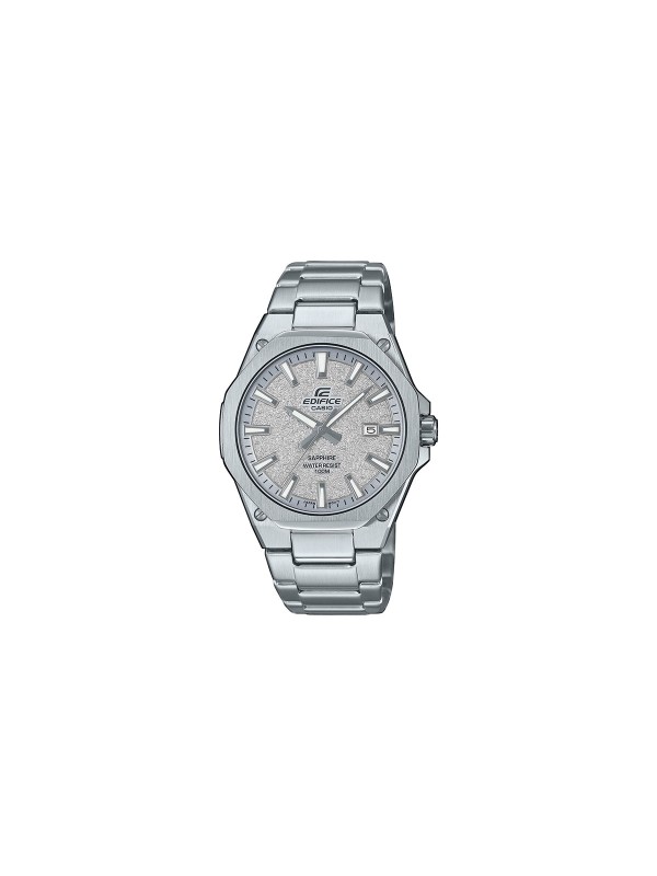 EDIFICE EFR-S108DE-8AVUEF – muški elegantni sat od nerđajućeg čelika u boji srebra sa tanjim kućištem od 7,8 mm i teksturiranim srebrnim brojčanikom, safirnim staklom, prikazom datuma, neon displejom i vodootpornošću do 100m.