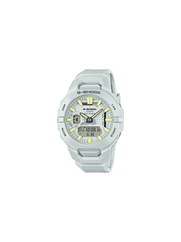 G‑SHOCK GBA‑950‑7AER – fitness muški sat iz G‑SQUAD linije u off-white boji sa Bluetooth povezivanjem, meranjem koraka, automatskim lap funkcijama i baterijom koja traje do 2 godine. Vodootporan do 200 m.