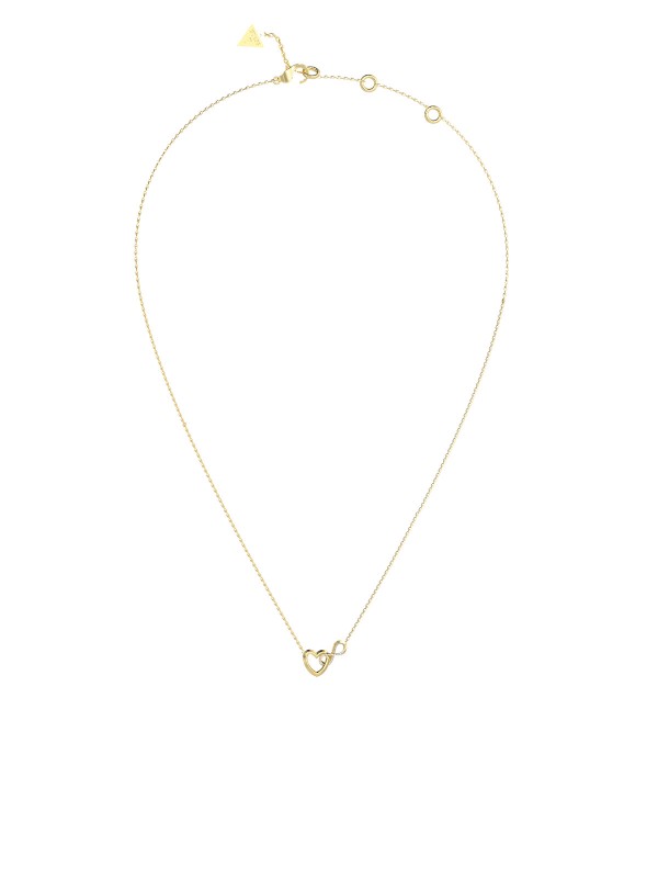 Guess ICONIQUE ogrlica u boji žutog zlata sa motivom beskonačnosti i srca ukrašenim cirkonima. Elegantna i moderna, idealna za svaki stil.