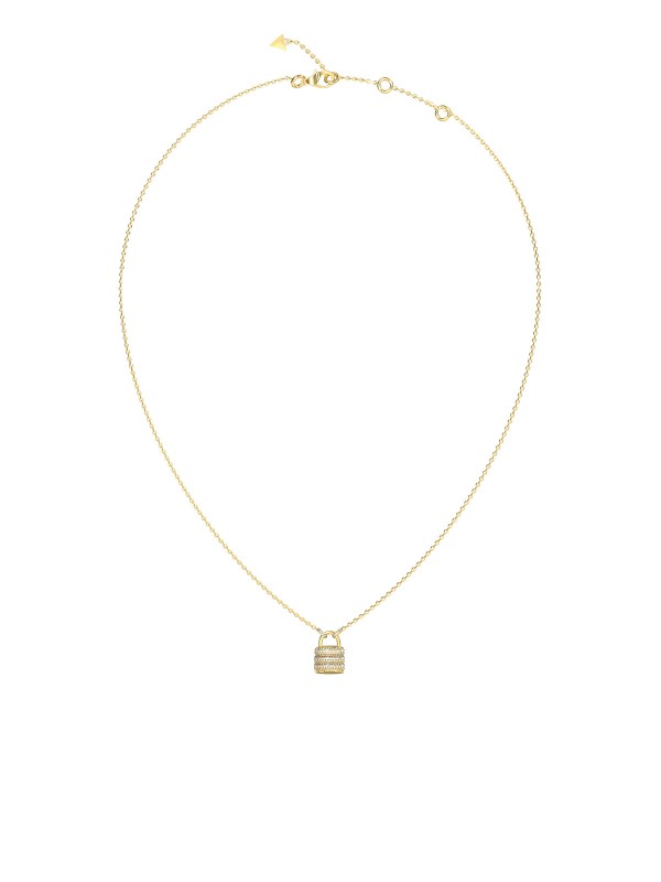 Guess MY SECRET ogrlica u boji žutog zlata sa mini pavé katanacem. Moderan i ženstven komad koji donosi luksuzan, nežan sjaj svakom outfitu.