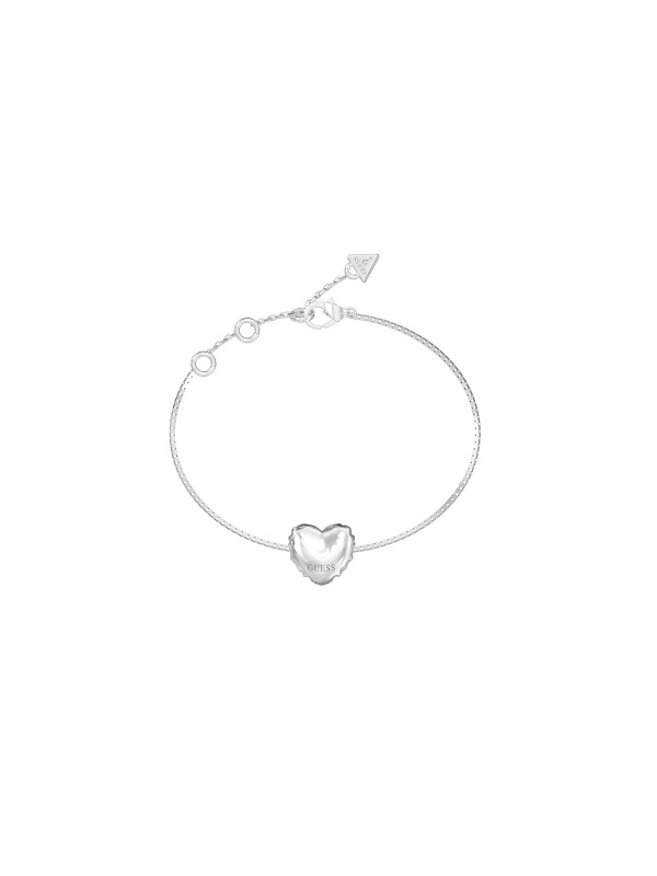 Guess Iconique ženska narukvica u boji srebra sa balon-srcem ukrašenim cirkonima. Suptilan, moderan i nežan detalj koji dodatno naglašava ženstvenost.