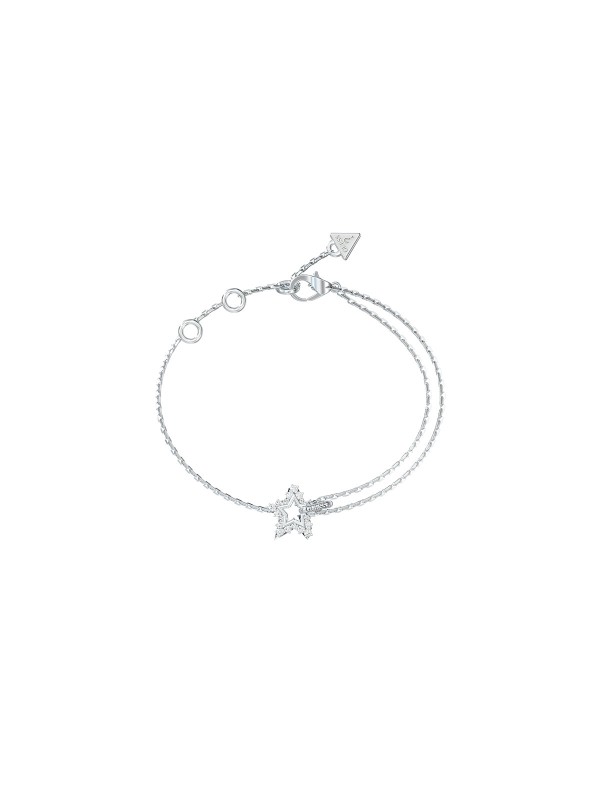 Guess Iconique ženska narukvica u boji srebra sa zvezdom ukrašenom cirkonima. Moderan, sjajan komad nakita koji donosi eleganciju i suptilan luksuz svakom stilu.