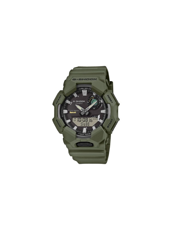 G-SHOCK GA-B010-3AER solarni sportski sat u maslinasto zelenoj boji, sa brojačem koraka, Bluetooth funkcijama i snažnim LED osvetljenjem. Moderan, lagan i izdržljiv.