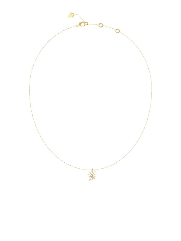 Guess ženska ogrlica Galaxy u boji žutog zlata sa kristalima i cirkonima. Elegantna ogrlica sa podesivom dužinom, savršena za dnevne i večernje kombinacije.