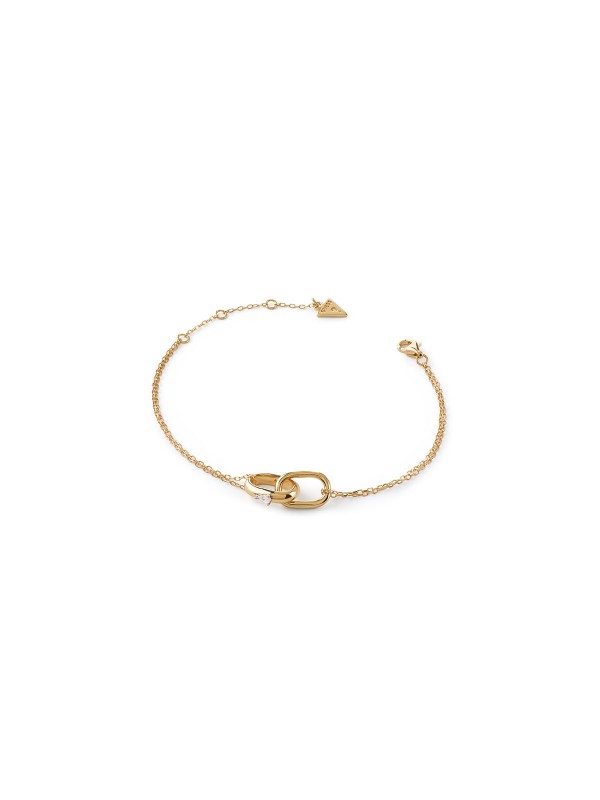 Elegantna GUESS narukvica od srebra 925 s 18ct zlatnom prevlakom, savršena za moderan i ženstven stil.