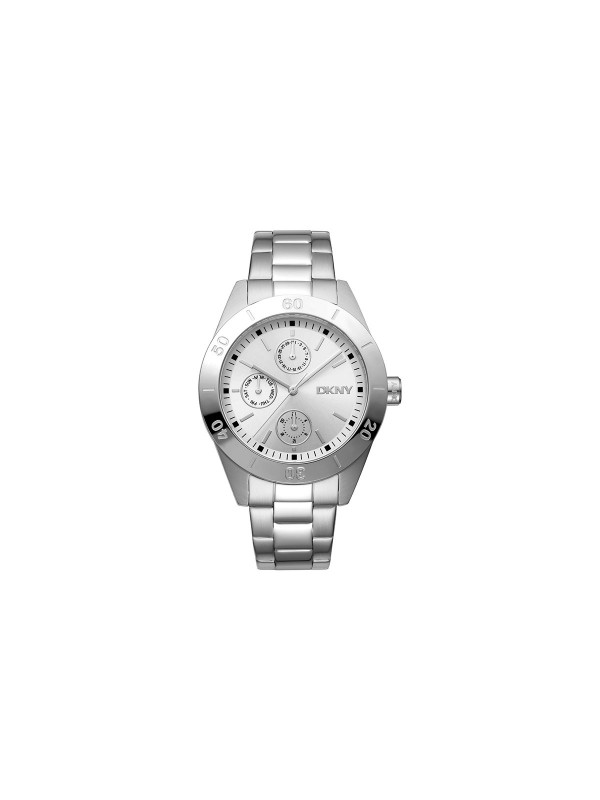 Elegantni DKNY ženski sat sa srebrnim kućištem od 38mm, multifunkcionalni dizajn, vodootporan do 50m, savršen za svaku priliku.