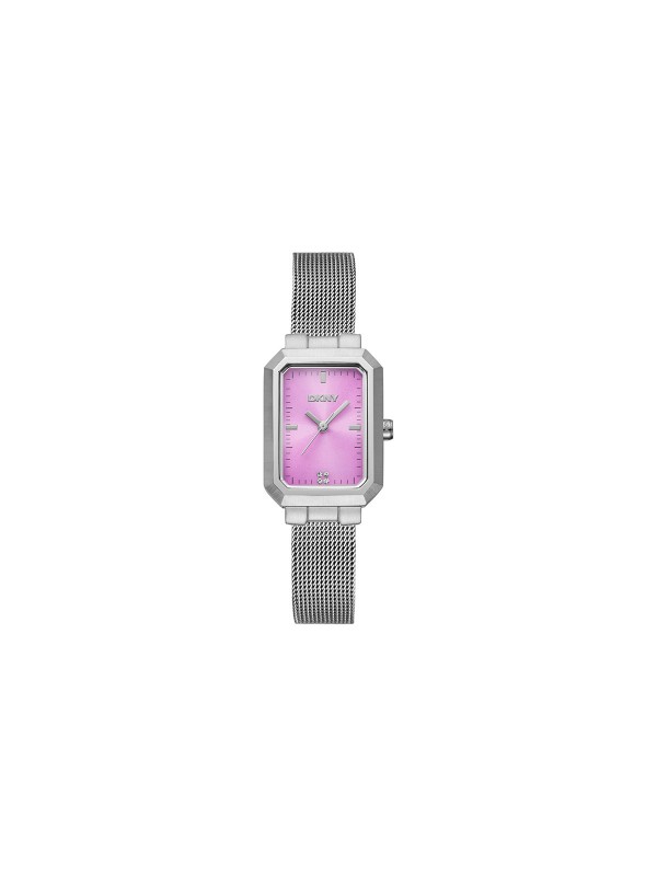 Elegantni DKNY ženski sat sa pink brojčanikom i srebrnom "mesh" narukvicom. Vodootporan do 30m, idealan za svaki stil.