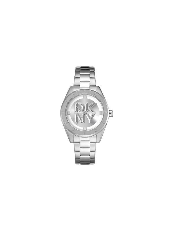 Elegantni DKNY ženski sat sa srebrnim kućištem i brojčanikom, čelična narukvica, vodootporan do 50m, prečnik 34mm. Idealno za svaki stil.