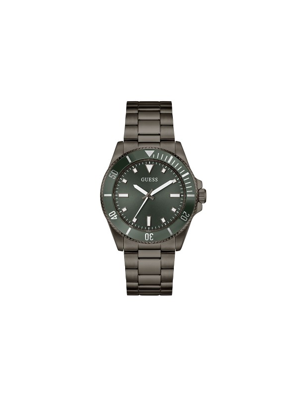 GUESS CLIFF muški sportski sat u crnoj boji sa zelenim sunray brojčanikom i aluminijumskom koronom. Kućište 41 mm, mineralno staklo, vodootpornost 50 m.
