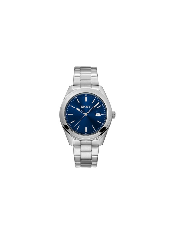 DKNY muški sat 3H, 40mm čelično kućište, teget brojčanik, čelična narukvica. Elegancija i preciznost u srebrnoj boji.