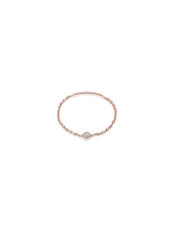 Elegantni Burato prsten od 18ct roze zlata sa belim dijamantom, veličina 54. Savršen izbor za sofisticiran stil.