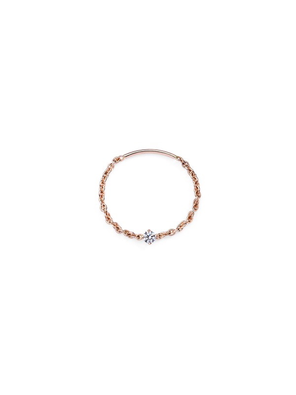 BURATO M Soft White Solitaire prsten od 18ct roze zlata sa belim dijamantom, veličina 54, savršen za elegantan izgled.