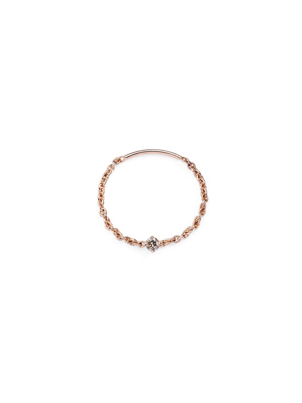 BURATO soft brown solitaire prsten od 18ct roze zlata s braon dijamantom, veličina 53, elegantan i sofisticiran dodatak.