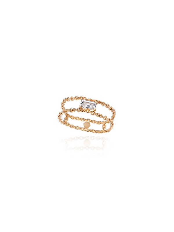BURATO Soft Solitaire Baguette prsten od 18ct žutog zlata s baguette dijamantom, veličine 54. Elegancija i prefinjenost u svakom detalju.