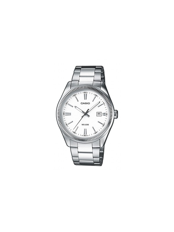 Elegantni muški sat Casio sa belim brojčanikom, neonskim displejom i vodootpornošću do 50m, idealan za svakodnevnu upotrebu.