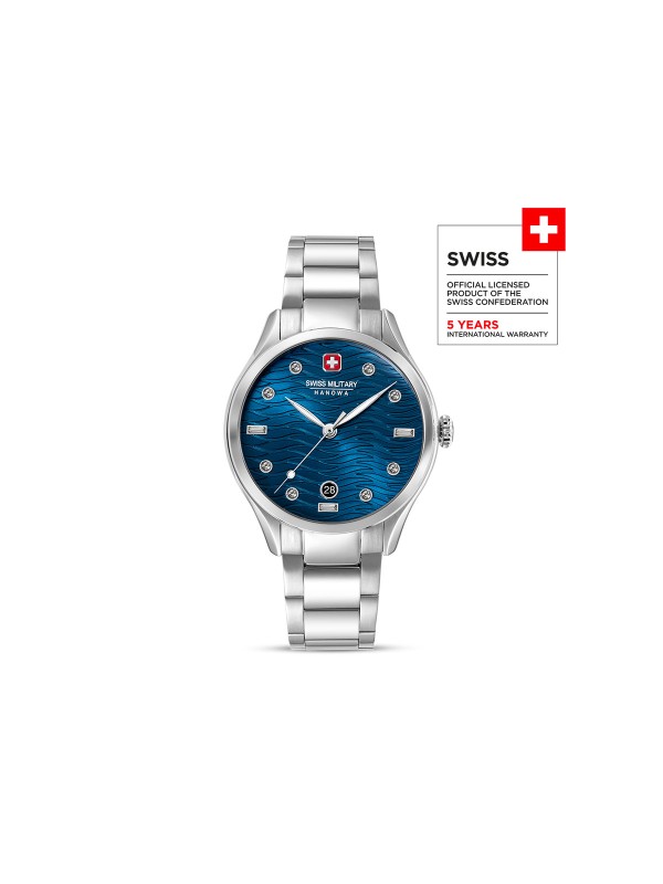 SWISS MILITARY HANOWA OFFSHORE DIVER GREEN WATER SMWGH0005804 – limitirani Swiss Made muški ronilački sat inspirisan smaragdnim vodama švajcarske reke Verzaska. Sat ima robusno kućište od nerđajućeg čelika prečnika 44 mm, zeleni malahitni brojčanik i čeličnu narukvicu. Sa vodootpornošću do 200 metara, safirnim staklom i kvarcnim mehanizmom Ronda 715, ovaj model spaja vrhunsku preciznost i ekskluzivan dizajn.