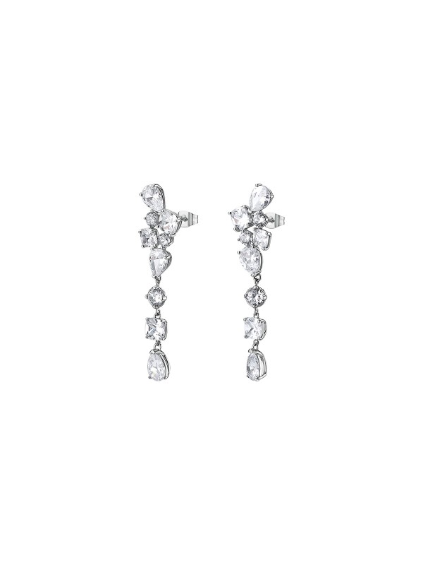 Brosway DREAMING viseće minđuše u boji srebra odišu elegancijom i prefinjenošću. Izrađene od nerđajućeg čelika i ukrašene belim cirkonima koji blistaju pri svakom pokretu, savršen su izbor za žene koje žele sofisticiran i sjajan dodatak svakom outfitu.