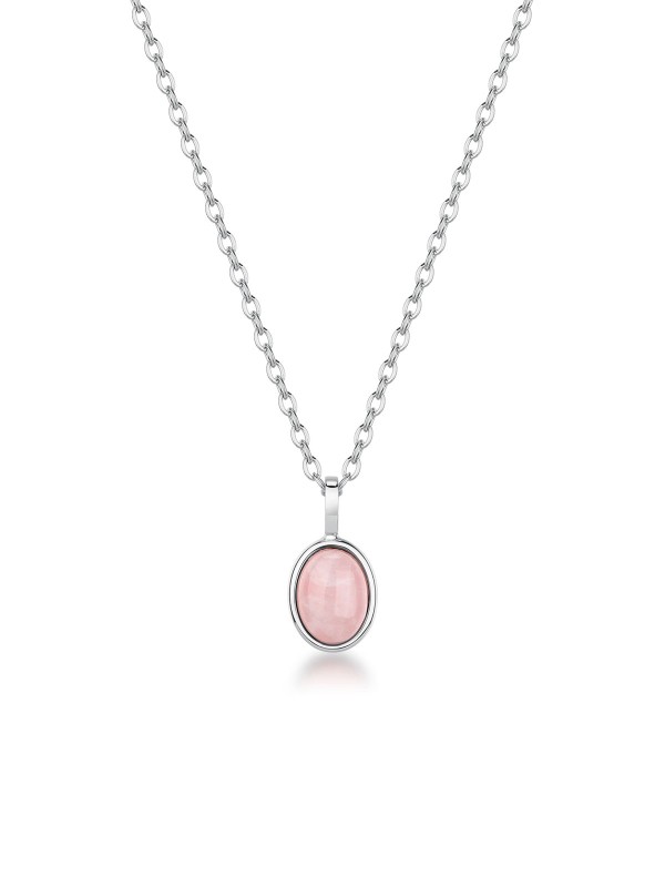 Brosway ESSENTIAL ogrlica sa rozenkvarcom odiše nežnošću i ženskom energijom. Izrađena od nerđajućeg čelika u boji srebra, sa priveskom od prirodnog rozenkvarca ovalnog oblika, ova ogrlica simbolizuje ljubav, harmoniju i unutrašnji mir — idealna za svakodnevno nošenje.